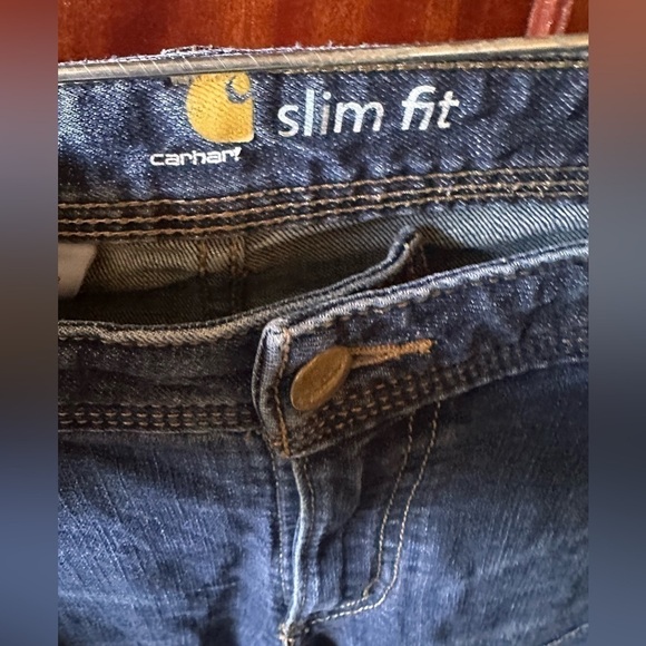 Carhartt size 12 regular slim fit carpenter jeans. Great details! EUC - Picture 7 of 16
